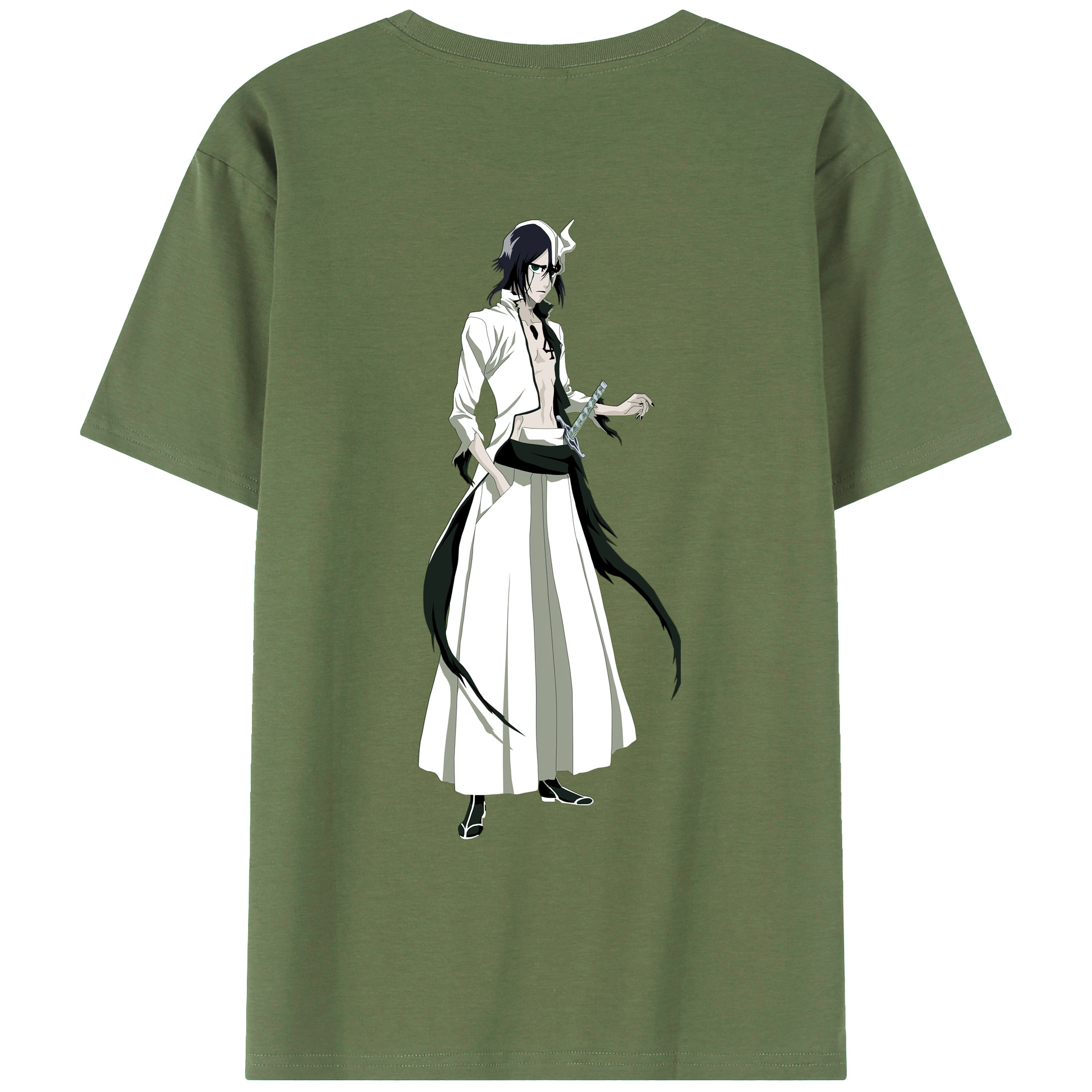 （画像用） ブリーチ ウルキオラ·シファー BLEACH Ulquiorra cifer 綿100％ メンズ半袖Tシャツ（バックプリント） 通気性